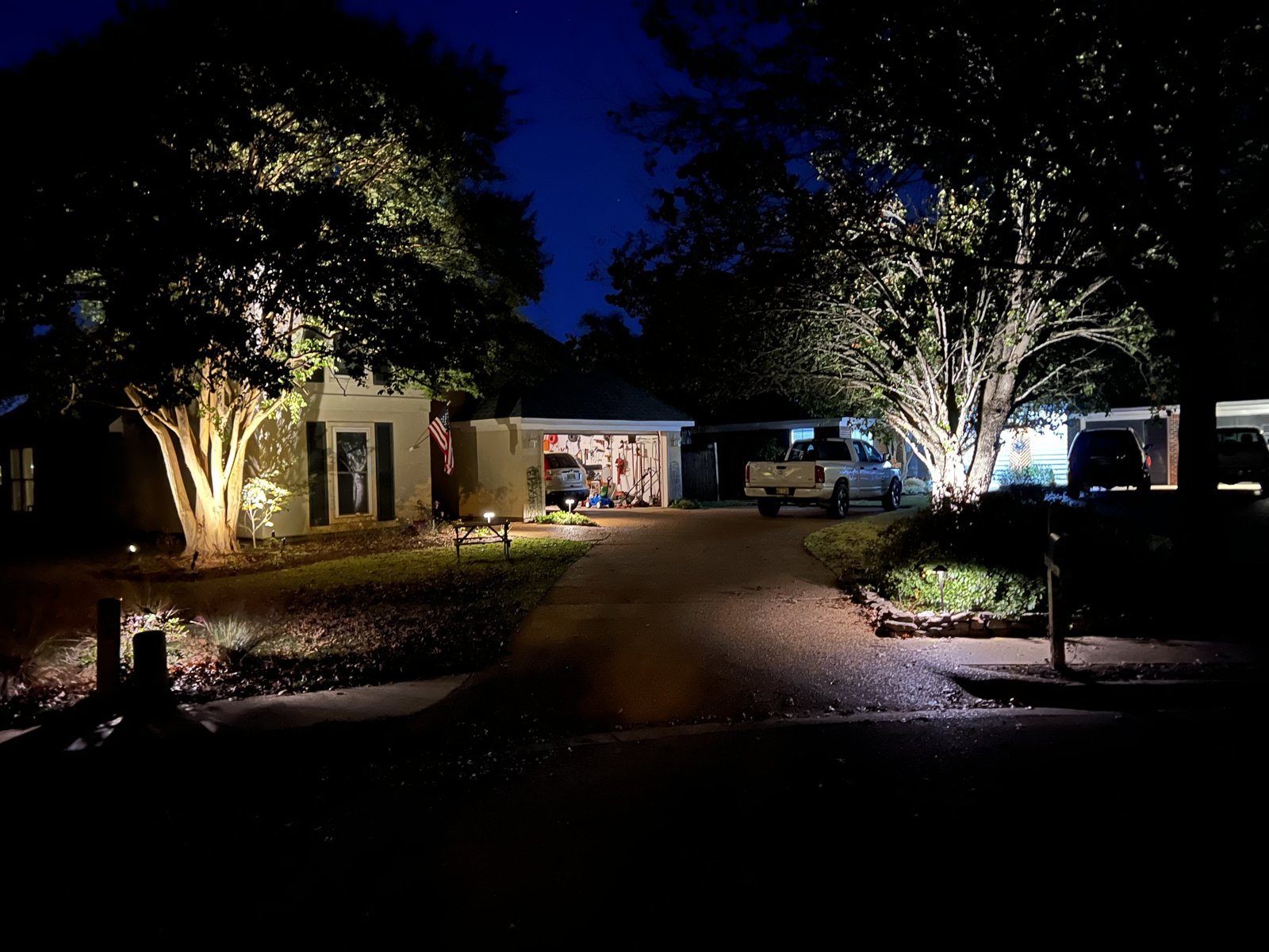 Lighting across the front landscape