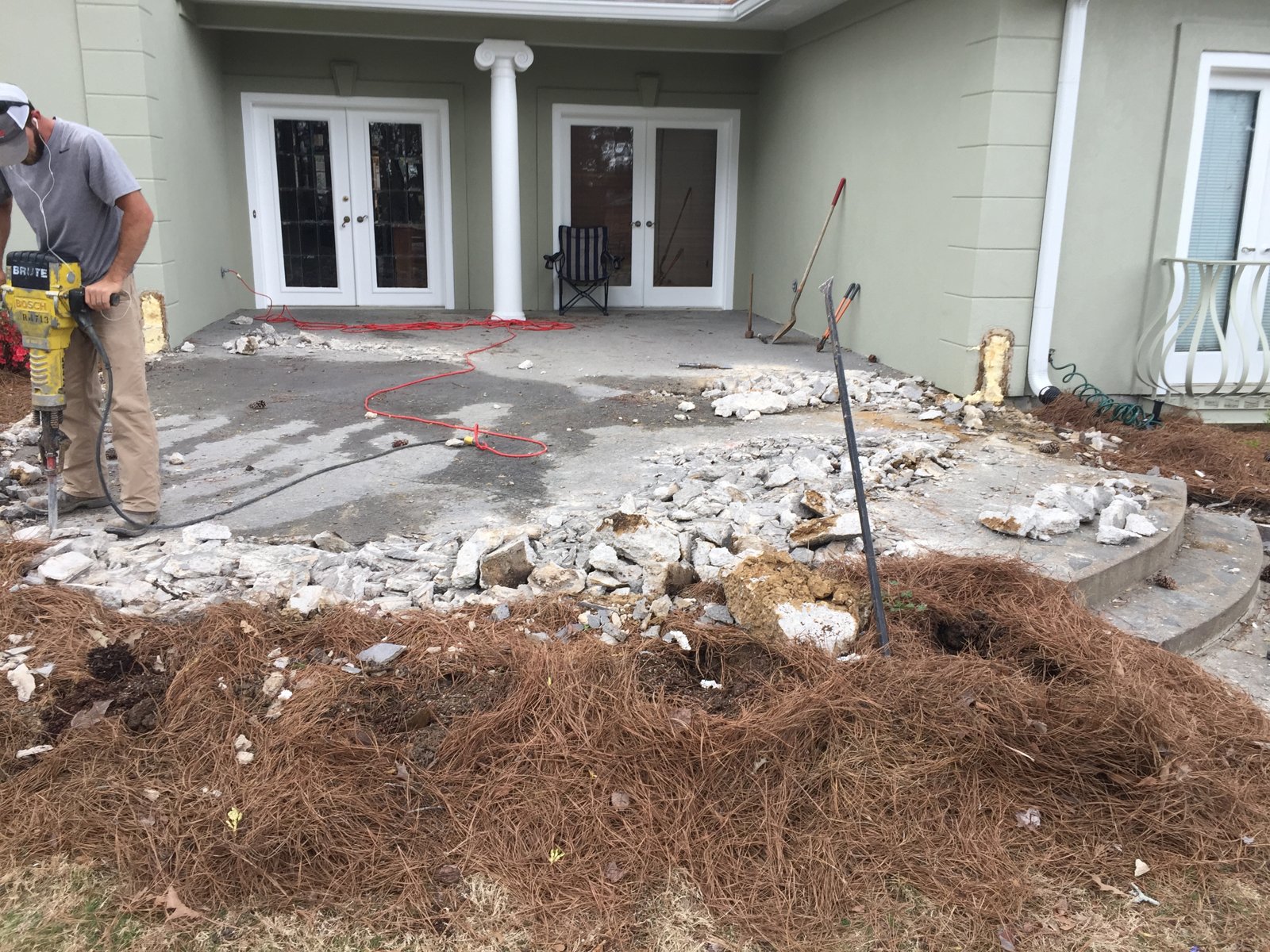 Progress: removing the original patio